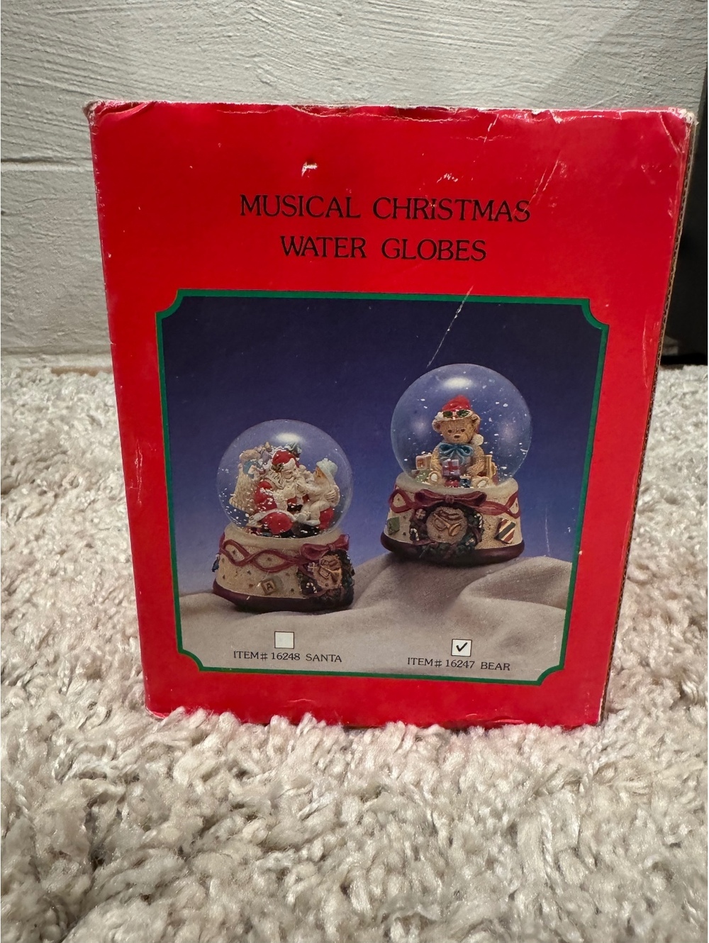 Musical Christmas Bear Water Globe